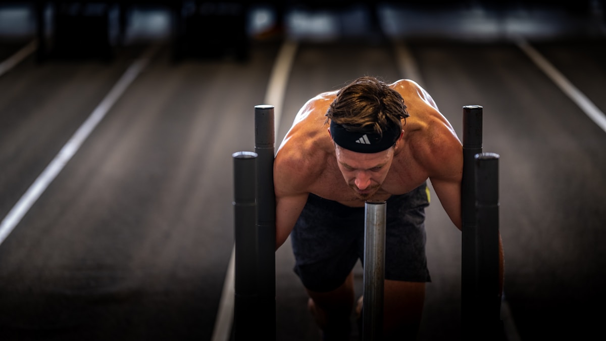 Athlete performing exercise at HYROX