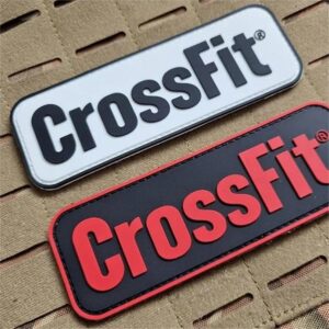 CrossFit PVC patch 3D embossed detail on MOLLE panel