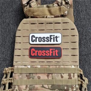 CrossFit patches on tactical weight vest plate carrier