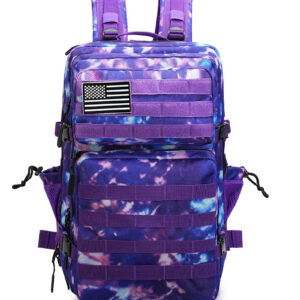 Hyrox backpack 45L tactical training bag in purple tie-dye