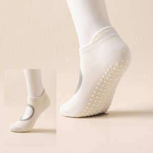 Anti slip grip socks beige