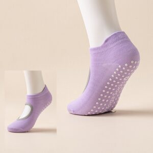 Anti slip grip socks purple