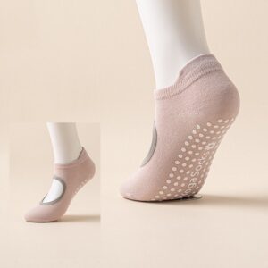 Anti slip grip socks taupe