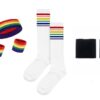 Gift set for functional fitness racers: headband, wristbands, tube socks and velcro patch panel