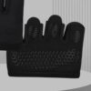 Half-finger grip gloves, black, palm side with silicone grip