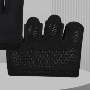 Half-finger grip gloves, black, palm side with silicone grip