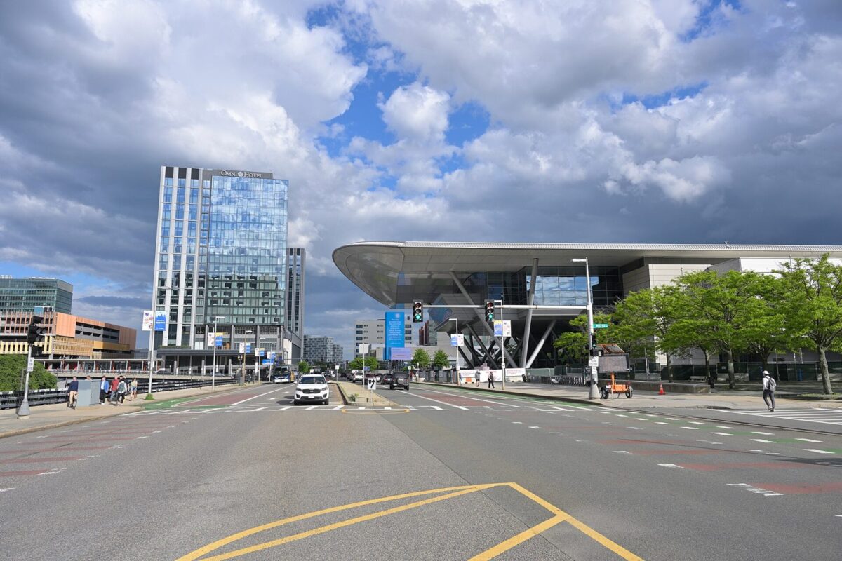 Summer Street approach to the BCEC for Boston HYROX race day
