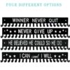 Race medal display hanger, black metal wall rack with motivational quote