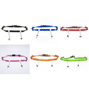Adjustable race number belt with energy gel loops for running and functional fitness training
