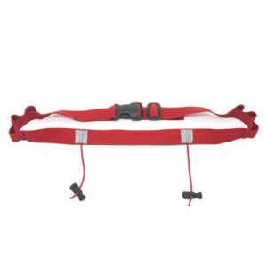 Race number belt gel loops red
