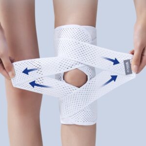 Spring knee brace worn