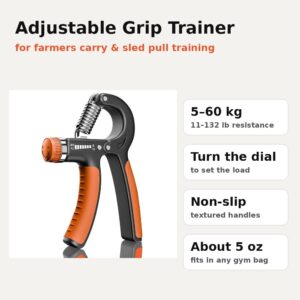 Adjustable hand grip strengthener specs