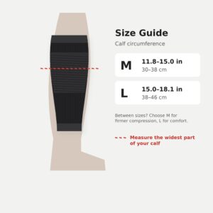 Compression calf sleeves size guide