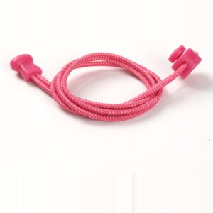 Elastic no tie shoelaces hot pink white