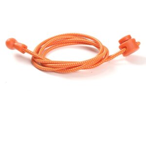 Elastic no tie shoelaces orange white