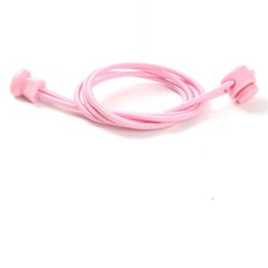 Elastic no tie shoelaces pink white