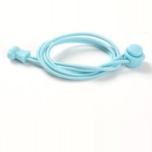 Elastic no tie shoelaces powder blue white