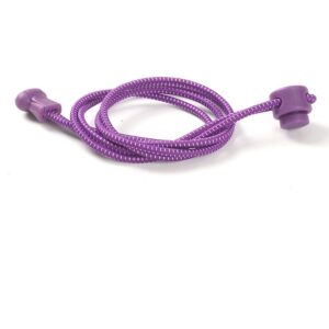 Elastic no tie shoelaces purple white