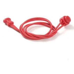 Elastic no tie shoelaces red white
