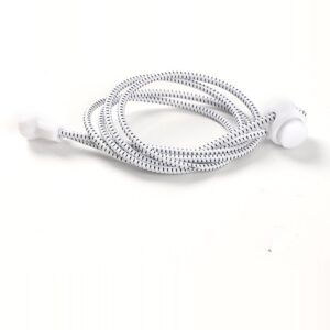 Elastic no tie shoelaces white black