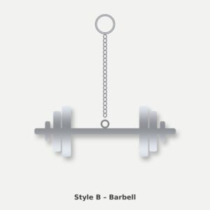 Metal fitness keychain barbell