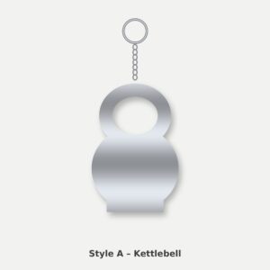 Metal fitness keychain kettlebell