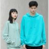 Plain oversized terry training hoodie in aqua and sage green for warm-ups and recovery