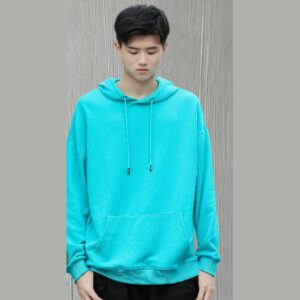 Oversized terry training hoodie aqua