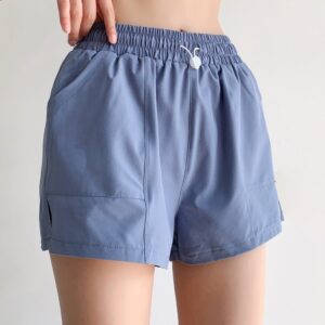 Womens 2 in 1 training shorts dusty blue
